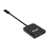 CLUB3D USB3.2 Gen2 Type-C(DP™ Alt-Mode) – DisplayPort™ dviejų monitorių 4K60Hz M/F MST šakotuvas