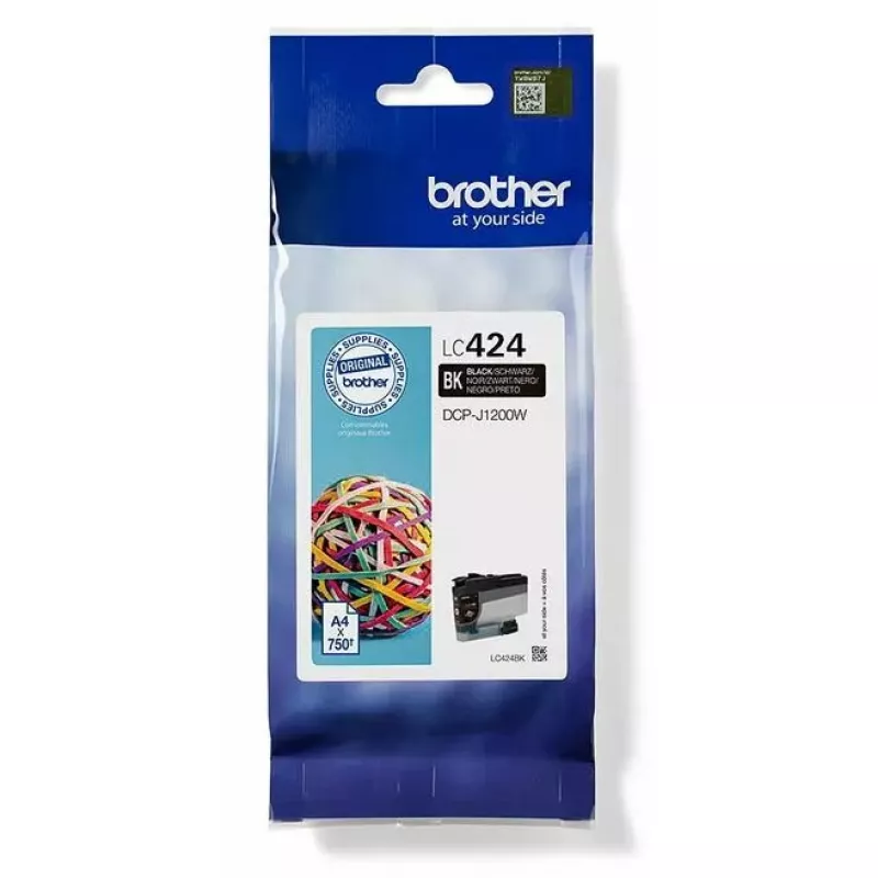 Brother LC424BK rašalo kasetė 1 vnt. Originali juoda