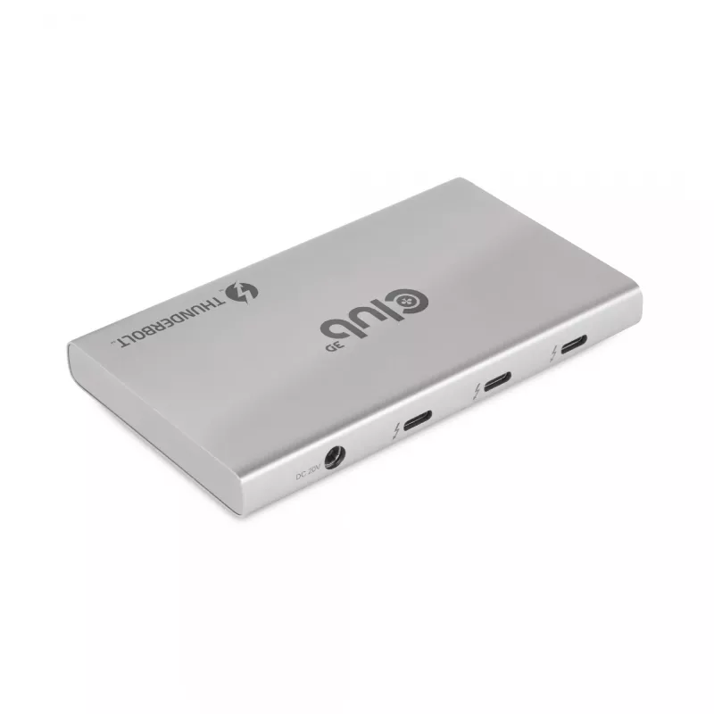 CLUB3D sertifikuotas Thunderbolt™4 nešiojamas 5-in-1 centras su išmaniuoju maitinimu