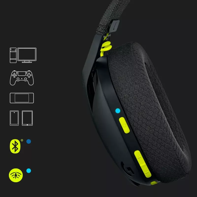 LOGITECH G435 Lightspeed belaidžiai žaidimų ausinės - juodos