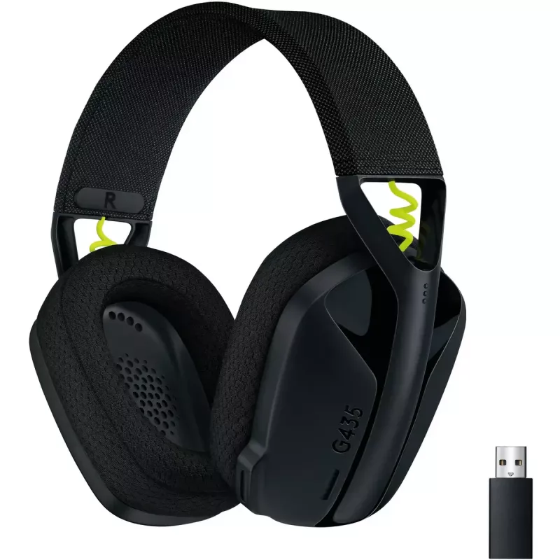 LOGITECH G435 Lightspeed belaidžiai žaidimų ausinės - juodos