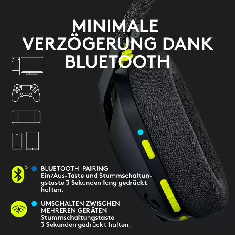 LOGITECH G435 Lightspeed belaidžiai žaidimų ausinės - juodos