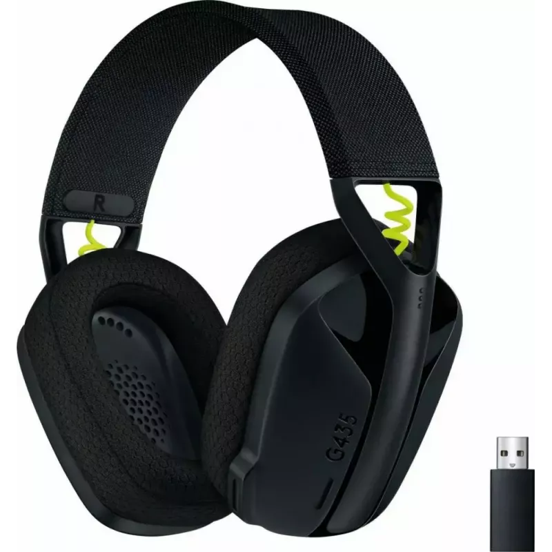 LOGITECH G435 Lightspeed belaidžiai žaidimų ausinės - juodos