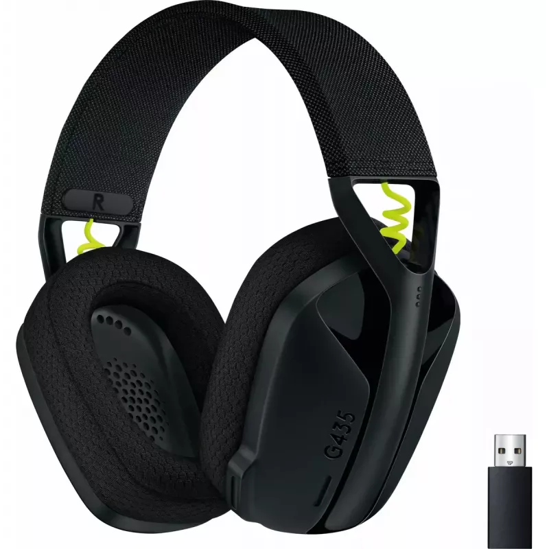 LOGITECH G435 Lightspeed belaidžiai žaidimų ausinės - juodos