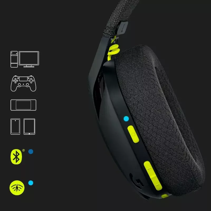 LOGITECH G435 Lightspeed belaidžiai žaidimų ausinės - juodos
