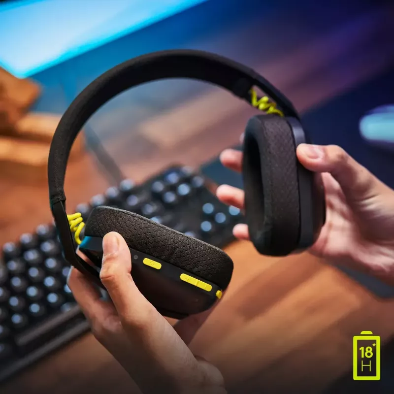 LOGITECH G435 Lightspeed belaidžiai žaidimų ausinės - juodos
