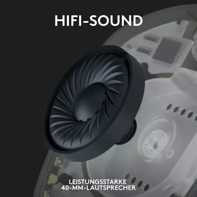 LOGITECH G435 Lightspeed belaidžiai žaidimų ausinės - juodos