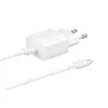 AC Indoor Fast Charger Samsung EP-T1510XWEGEU, USB-C 1-port, 5–9V, 1 m kabelis, White