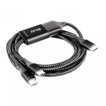 CLUB3D USB Type-C, Y įkrovimo laidas su 2x USB Type-C, iki 100 W, 1,83 m/6 pėd. M/M