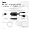 CLUB3D USB Type-C, Y įkrovimo laidas su 2x USB Type-C, iki 100 W, 1,83 m/6 pėd. M/M