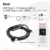 CLUB3D USB Type-C, Y įkrovimo laidas su 2x USB Type-C, iki 100 W, 1,83 m/6 pėd. M/M