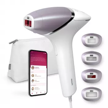 IPL plaukų šalinimo prietaisas Philips Lumea Prestige BRI947/00 su veido ir kūno priedais, 250000 blyksnių, odos tono jutiklis
