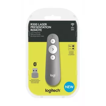 LOGITECH R500 lazerinis pristatymo pultelis pilkas