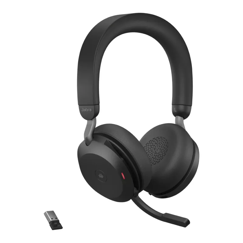 Jabra Evolve2 75 - USB-A MS Teams su stalo stovu - juoda