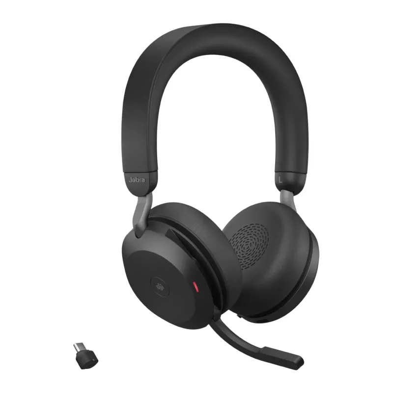 Jabra Evolve2 75 - USB-C MS Teams su stovo stalu - juoda, laidinis ir belaidis, skambučiai/muzika, 20 - 20000 Hz, 197 g, ausinės, juoda