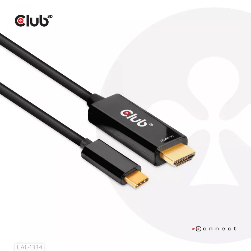 CLUB3D HDMI į USB Type-C 4K60Hz aktyvus kabelis V/V 1,8m