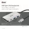 CLUB3D USB Gen2 Type-C PD įkrovimo šakotuvas su 2x Type-C 10G prievadais ir 2x USB Type-A 10G prievadais