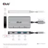 CLUB3D USB Gen2 Type-C PD įkrovimo šakotuvas su 2x Type-C 10G prievadais ir 2x USB Type-A 10G prievadais