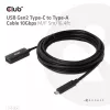 CLUB3D USB Gen2 Type-C į Type-A kabelis 10Gbps M/F 5m/16.4ft