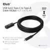 CLUB3D USB Gen2 Type-C į Type-A kabelis 10Gbps M/F 5m/16.4ft
