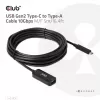 CLUB3D USB Gen2 Type-C į Type-A kabelis 10Gbps M/F 5m/16.4ft
