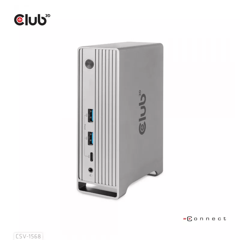 Docking stotelė CLUB3D CSV-1568 metaliniu korpusu, USB Gen2 Type-C, USB Gen2 Type-A, HDMI, DP, VGA, RJ45, 120W