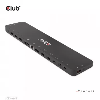 CLUB3D USB Gen1 Type-C Triple Display DP Alt mode Displaylink dinaminis PD įkrovimo dokas su 120 W maitinimo šaltiniu