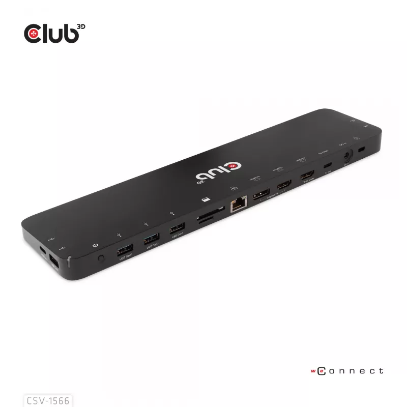 CLUB3D USB Gen1 Type-C Triple Display DP Alt mode Displaylink dinaminis PD įkrovimo dokas su 120 W maitinimo šaltiniu