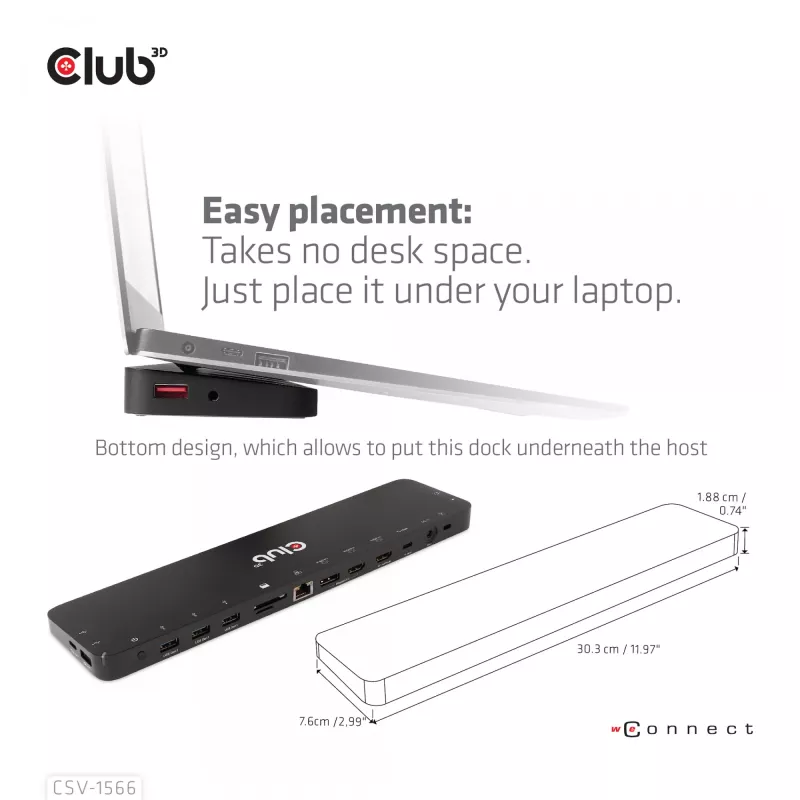 CLUB3D USB Gen1 Type-C Triple Display DP Alt mode Displaylink dinaminis PD įkrovimo dokas su 120 W maitinimo šaltiniu