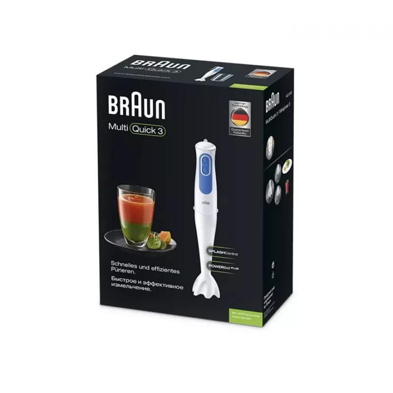 Braun MQ 3000 Smoothie 0,6 l panardinamasis trintuvas 700 W mėlynas, baltas