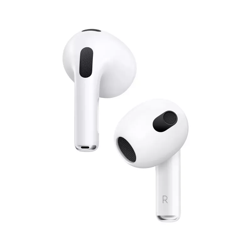 “Apple” “AirPods” 3 kartos + “MagSafe” įkrovimo dėklas Skambučiai/Muzika “Bluetooth” Balti