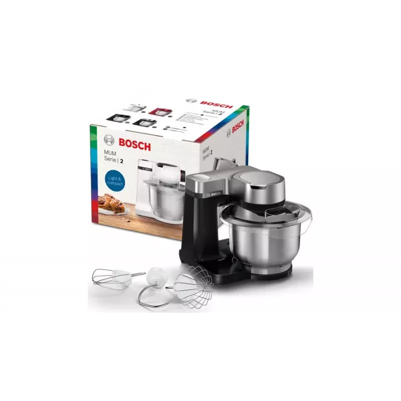 Bosch Serie 2 MUMS2VM00 virtuvinis kombainas 900 W 3,8 l juoda, sidabrinė