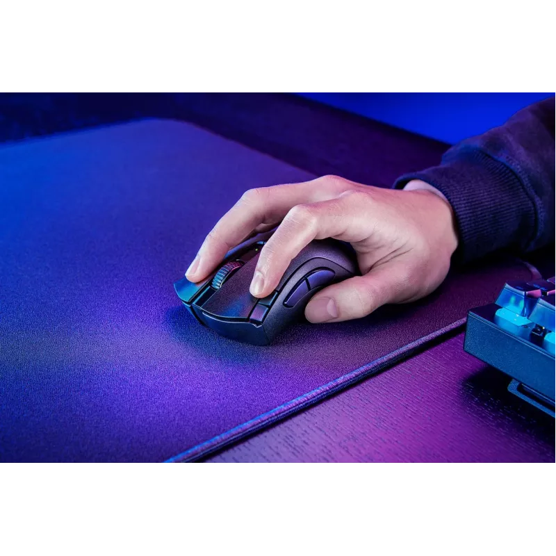 Žaidimų pelė Razer DeathAdder V2 X HyperSpeed – dešinei rankai, belaidė 2,4 GHz / Bluetooth, 14 000 DPI, 7 mygtukai, AA baterija, 103 g, juoda