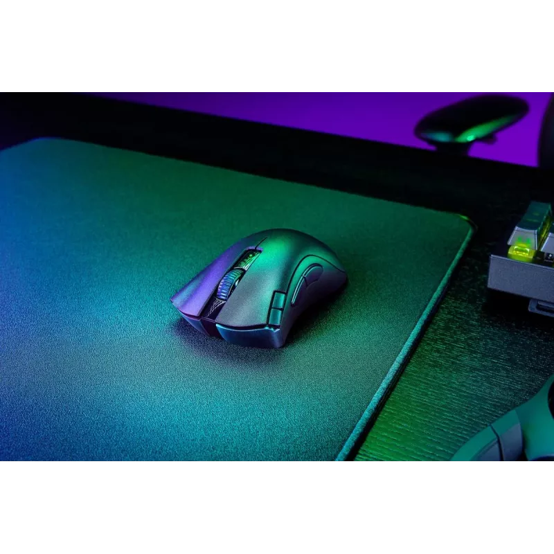 Žaidimų pelė Razer DeathAdder V2 X HyperSpeed – dešinei rankai, belaidė 2,4 GHz / Bluetooth, 14 000 DPI, 7 mygtukai, AA baterija, 103 g, juoda