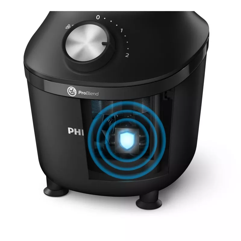 Philips 3000 serijos HR2191/01 blenderis 2 L Stalo blenderis 600 W Juodas, Skaidrus