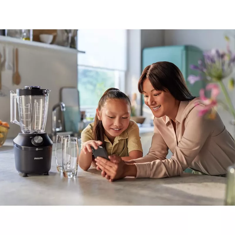 Philips 3000 serijos HR2191/01 blenderis 2 L Stalo blenderis 600 W Juodas, Skaidrus