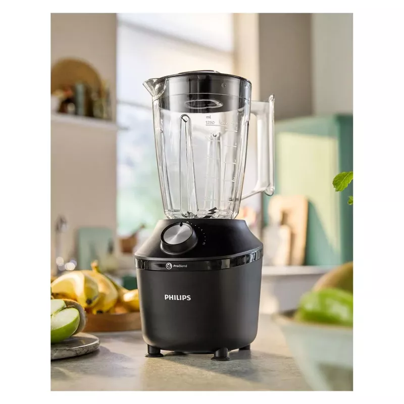 Philips 3000 serijos HR2191/01 blenderis 2 L Stalo blenderis 600 W Juodas, Skaidrus