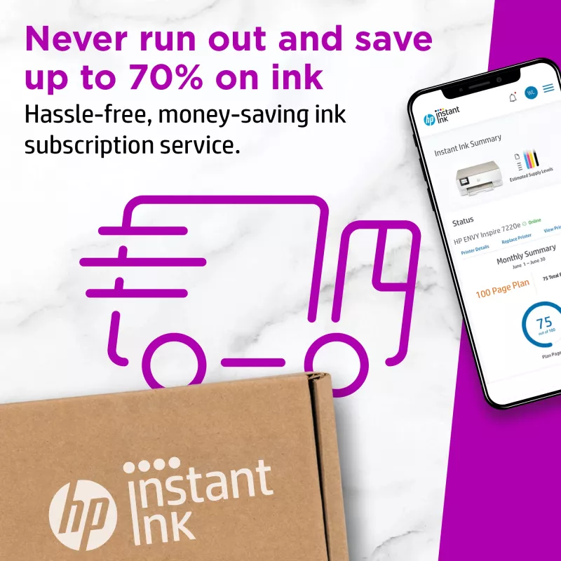 HP ENVY Inspire 7220e belaidis daugiafunkcis spalvotas spausdintuvas, Instant Ink; kopijavimo aparatas, skaitytuvas