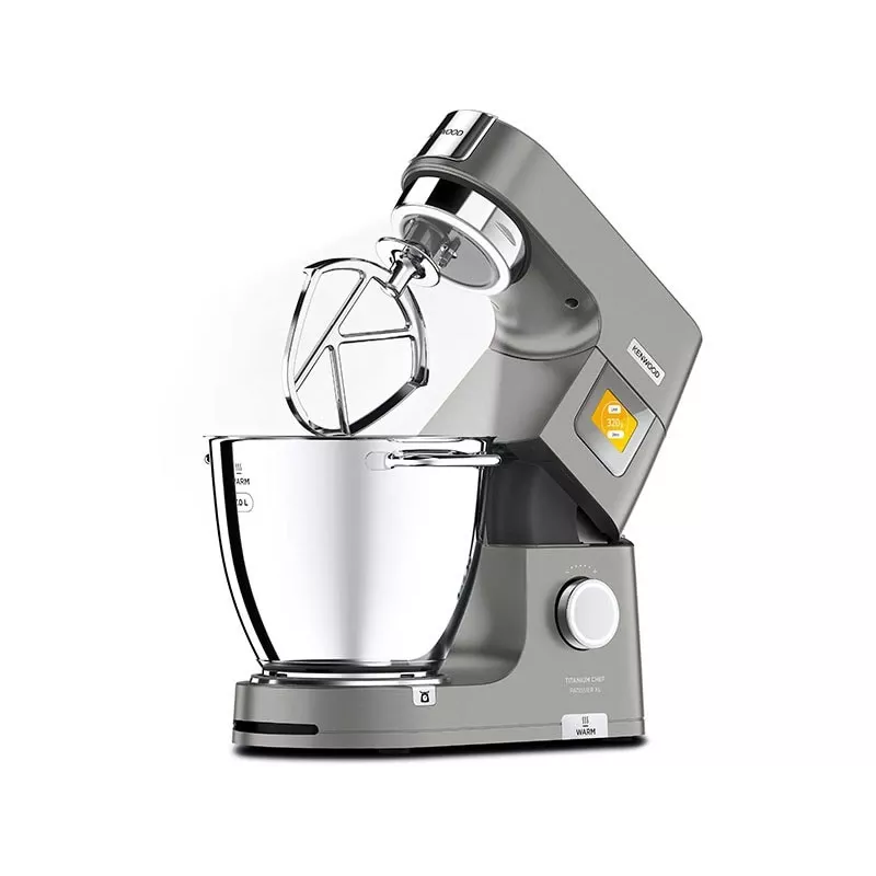 Stovas maišytuvas Kenwood KWL90.004SI — 1400 W, 7 L nerūdijančio plieno dubuo, jutiklinis valdymas, integruotos svarstyklės, sidabrinis