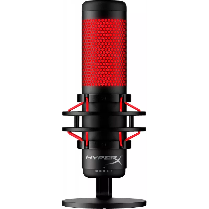 HyperX QuadCast - USB mikrofonas (juoda-raudona) - raudonas apšvietimas