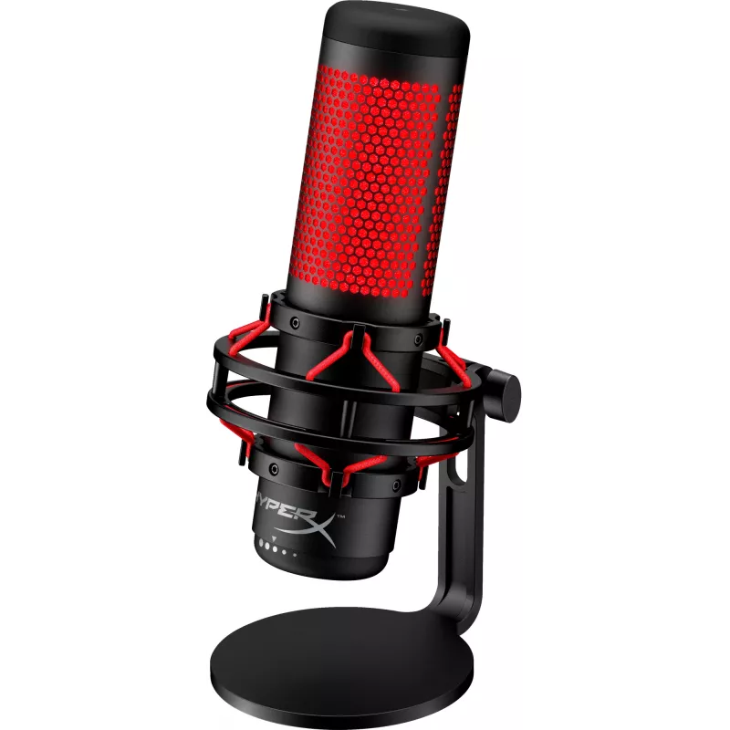 HyperX QuadCast - USB mikrofonas (juoda-raudona) - raudonas apšvietimas