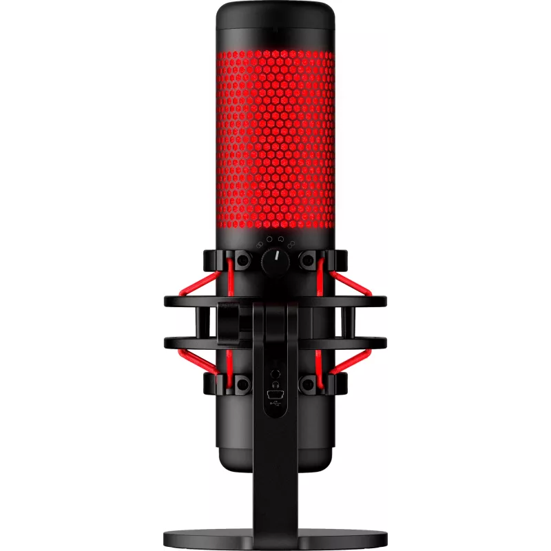 HyperX QuadCast - USB mikrofonas (juoda-raudona) - raudonas apšvietimas