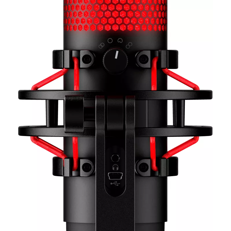 HyperX QuadCast - USB mikrofonas (juoda-raudona) - raudonas apšvietimas