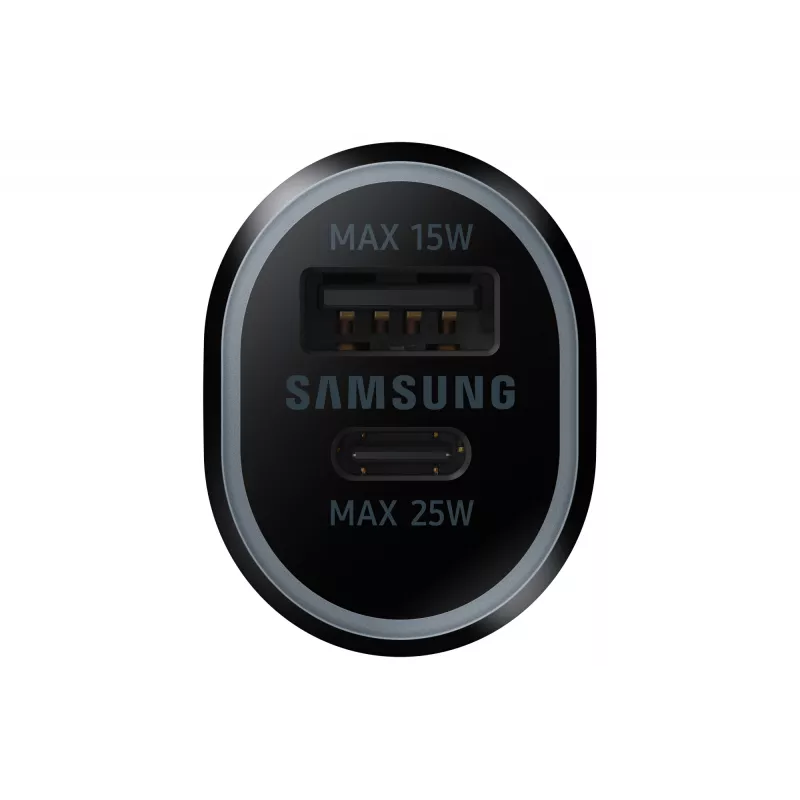 Automobilinis įkroviklis Samsung EP-L4020 40W (12 V įvestis) USB-C 25W+15W juodas išmaniesiems telefonams
