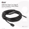 CLUB3D USB Gen1 Type-C į Type-A aktyvus adapterio kabelis 5Gbps M/F 10m