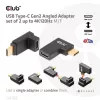 USB Type-C Gen2 kampinis adapteris, rinkinys iš 2 vnt. CLUB3D CAC-1528 — USB-C į USB-C, palaiko 4K@120Hz