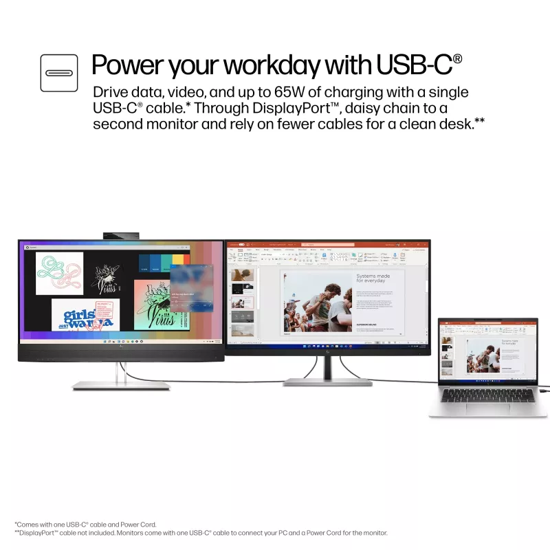 HP E-Series E27m G4 QHD USB-C konferencinis monitorius, 68,6 cm (27 colių), 2560 x 1440 pikselių, Quad HD, LCD, 5 ms, juodas