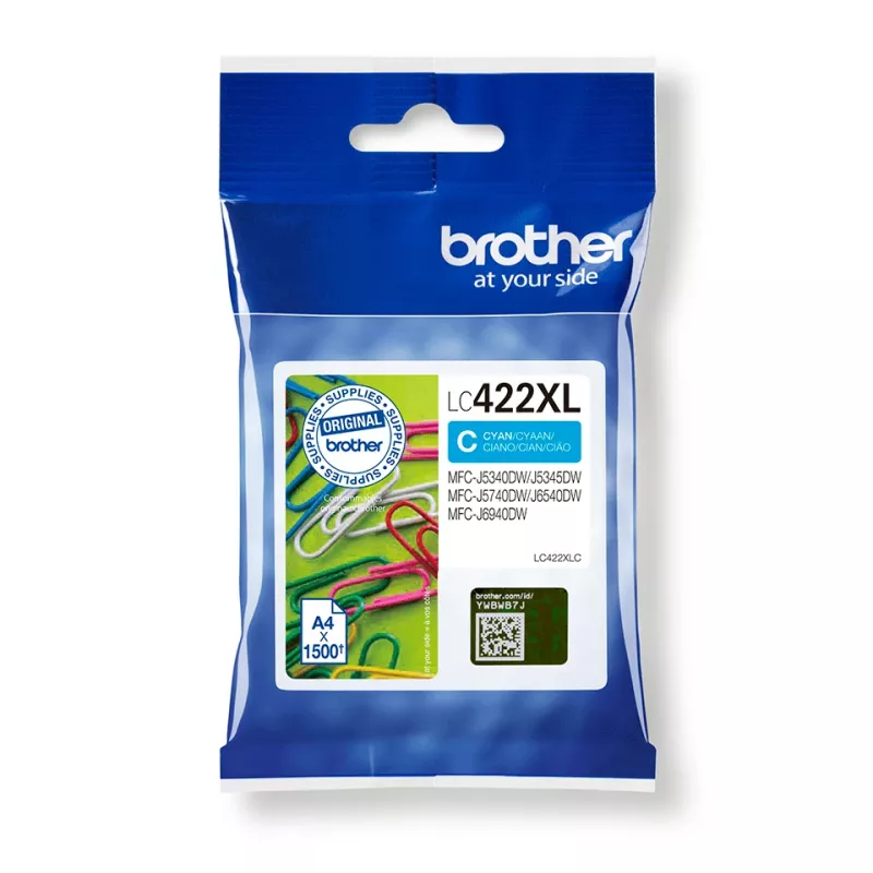 Brother LC422XLC žydra rašalo kasetė 1 vnt. Originali