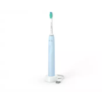 Elektrinis garsinis dantų šepetėlis Philips HX3651/12 — švelnus režimas, įmontuota ličio jonų baterija, 1 šepetėlio galvutė, balta/mėlyna