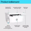 Daugiafunkcinis lazerinis spausdintuvas HP LaserJet MFP M140w — nespalvotas, 20 ppm, 600×600 DPI, A4, „Wi‑Fi“, „Ethernet“, baltas